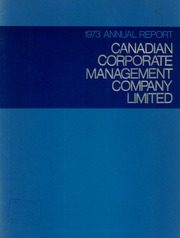 Canadian Corporate Management Company Limited 1973 cover