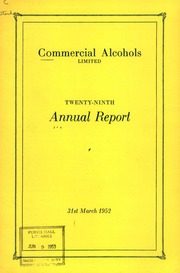 Commercial Alcohols Limited 1952 cover