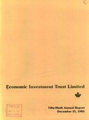 Economic Investment Trust Limited 1985 cover
