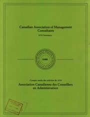 Canadian Association of Management Consultants 1978 cover