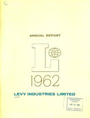 Levy Industries Limited 1962 cover
