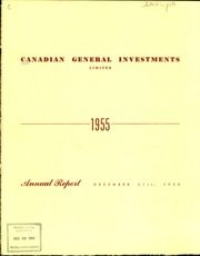 Canadian General Investments Ltd 1955 cover