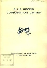 Blue Ribbon Corporation Limited 1953 cover