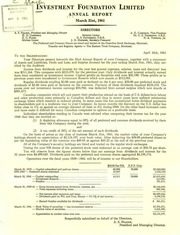 Investment Foundation Limited 1961 cover