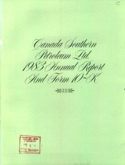 Canada Southern Petroleum Ltd 1983 cover