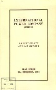 International Power Company Limited 1953 cover