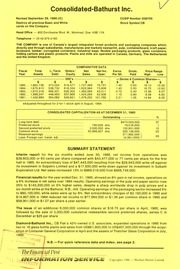 Consolidated-Bathurst Limited. Financials. 1985-12-31 1985 cover