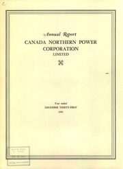 Canada Northern Power Corporation Limited 1950 cover
