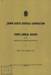 Crown Assets Disposal Corporation 1954 cover