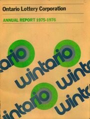 Ontario Lottery Corporation 1976 cover