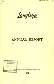 Langley's Limited 1952 cover