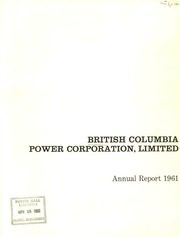 British Columbia Power Corporation Limited 1961 cover