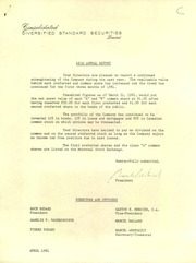 Consolidated Diversified Standard Securities Limited 1980 cover