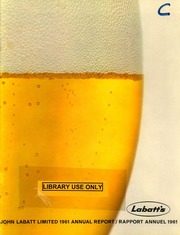 John Labatt Limited 1961 cover