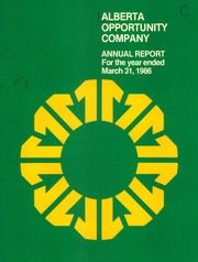Alberta Opportunity Company 1986 cover