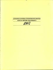 Canadian General Investments Ltd 1987 cover