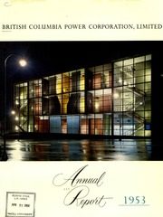 British Columbia Power Corporation Limited 1953 cover