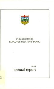 Alberta. Public Service Employee Relations Board 1982 cover
