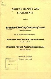 Brantford Roofing Company, Limited 1952 cover