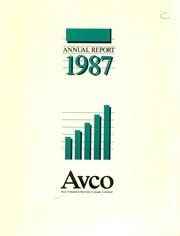 Avco Financial Services Canada Ltd 1987 cover