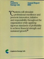 Canterra Energy Ltd 1985 cover