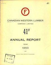 Canadian Western Lumber Company, Limited 1950 cover