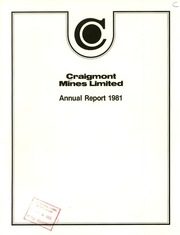 Craigmont Mines Limited 1981 cover