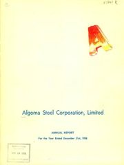 Algoma Steel Inc 1958 cover