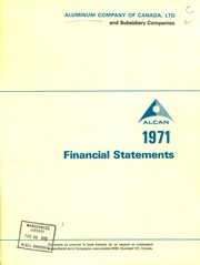 Aluminum Company of Canada, Limited 1971 cover
