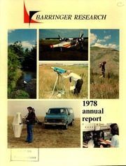 Barringer Research Inc 1978 cover