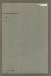 First City Financial Corporation Ltd 1985 cover