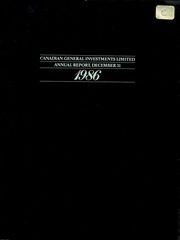 Canadian General Investments Ltd 1986 cover