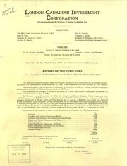 London Canadian Investment Corporation 1958 cover