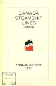 Canada Steamship Lines, Limited 1951 cover