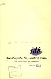 Industrial Development Bank 1952 cover