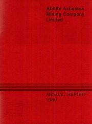 Abitibi Asbestos Mining Company Limited 1980 cover