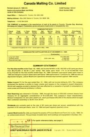 Canada Malting Co., Ltd. Financials. 1984-12-31 1984 cover