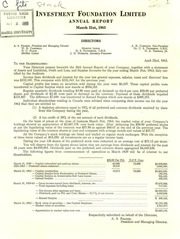 Investment Foundation Limited 1963 cover