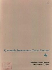 Economic Investment Trust Limited 1986 cover