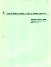 Crown Management Board of Saskatchewan 1988 cover
