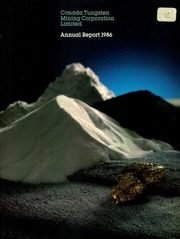 Canada Tungsten Mining Corporation Limited 1986 cover