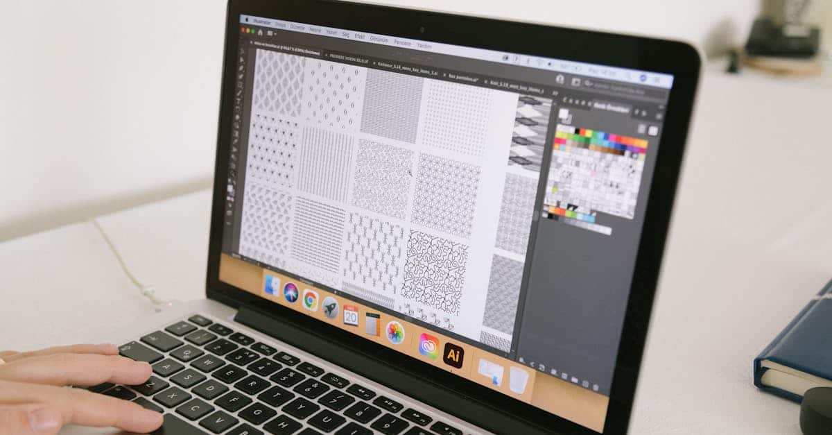 Graphic design software tools on computer screen