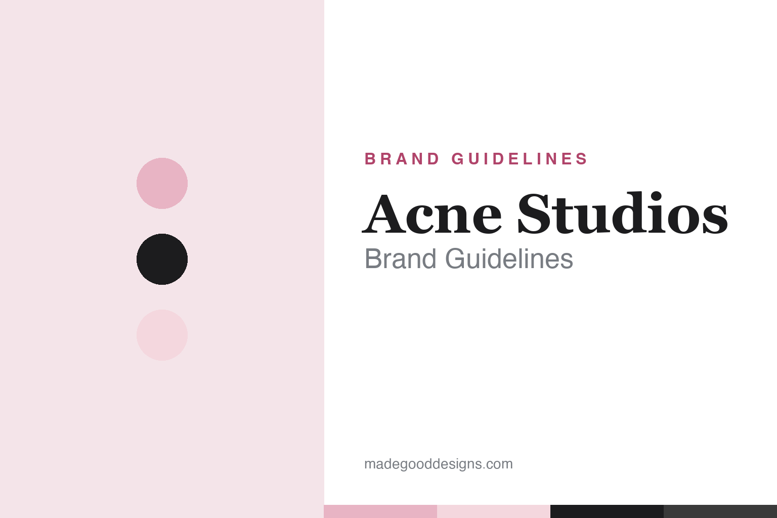 Acne Studios brand guidelines — abstract powder-pink homage cover