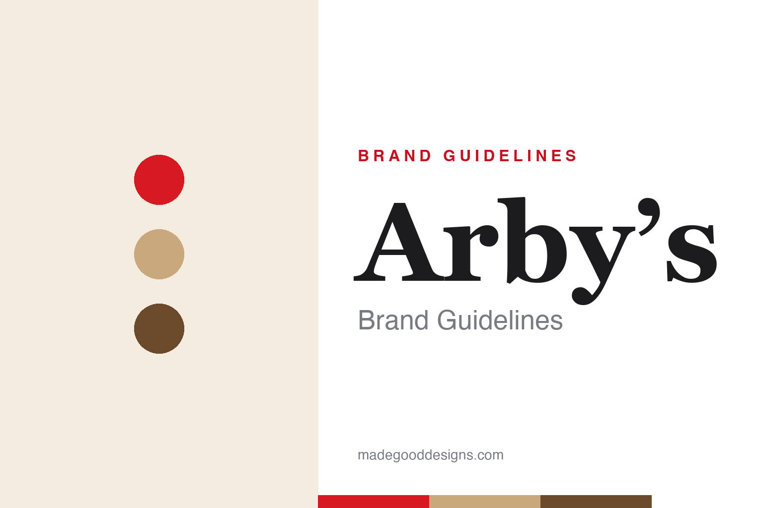 Arby's brand guidelines — abstract hat-red homage cover