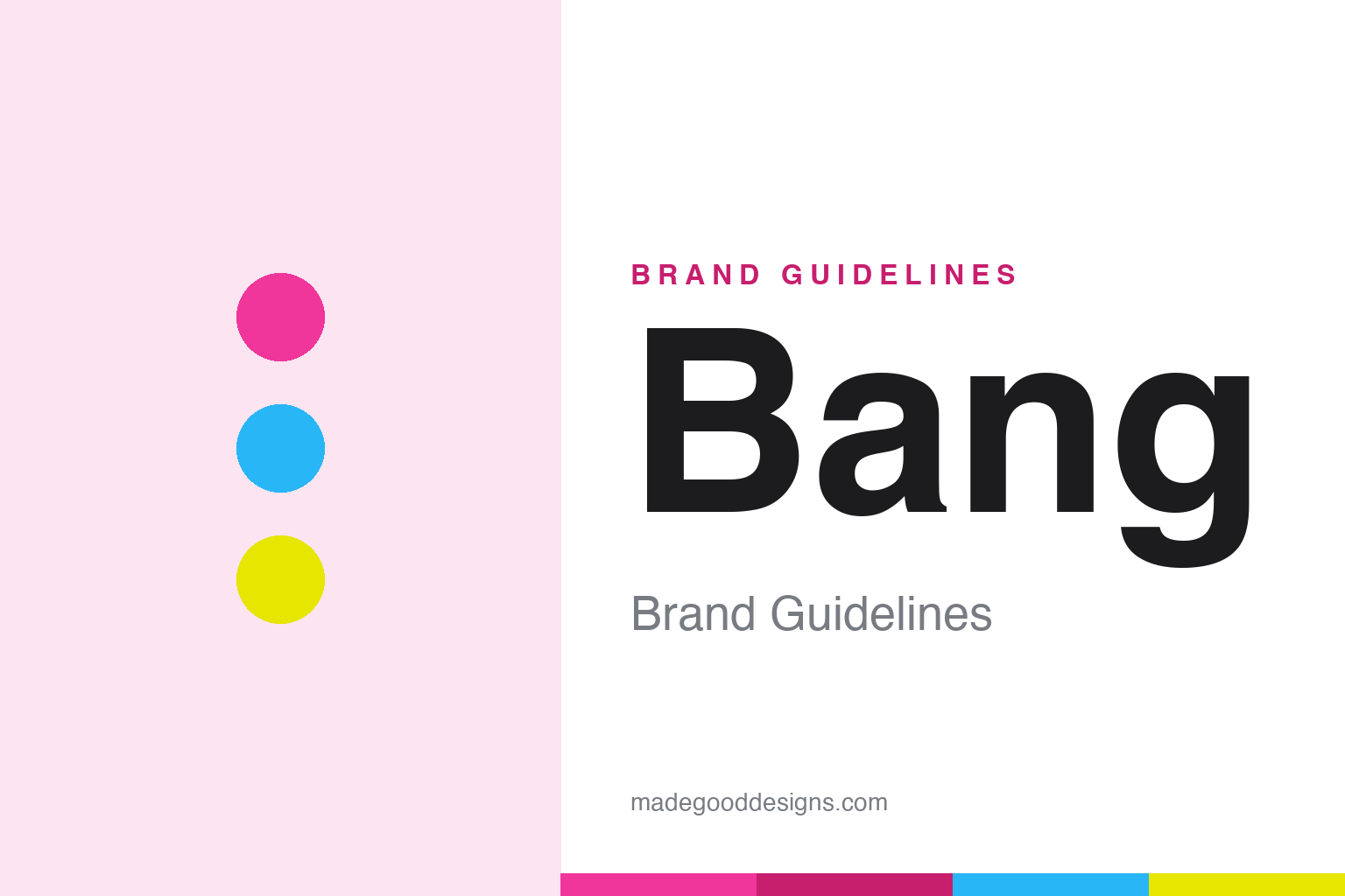 Bang Energy brand guidelines — abstract neon homage cover (palette dots and swatches; not the Bang logo)
