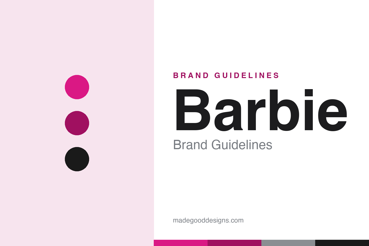Barbie brand guidelines — Barbie-pink script homage