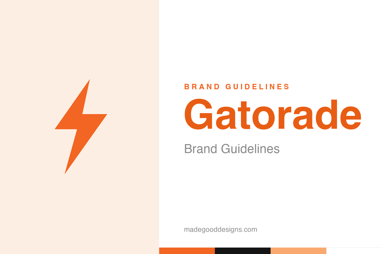 Abstract orange lightning bolt homage for a Gatorade brand guidelines field guide