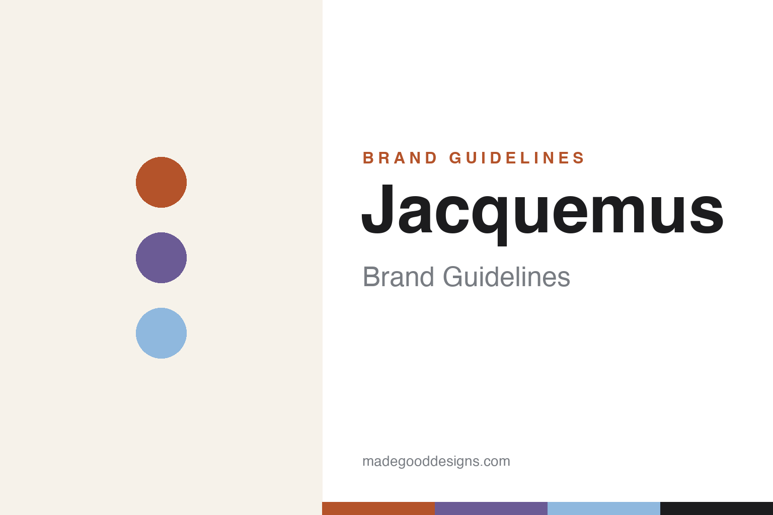 Jacquemus brand guidelines — abstract Provence-tone homage cover
