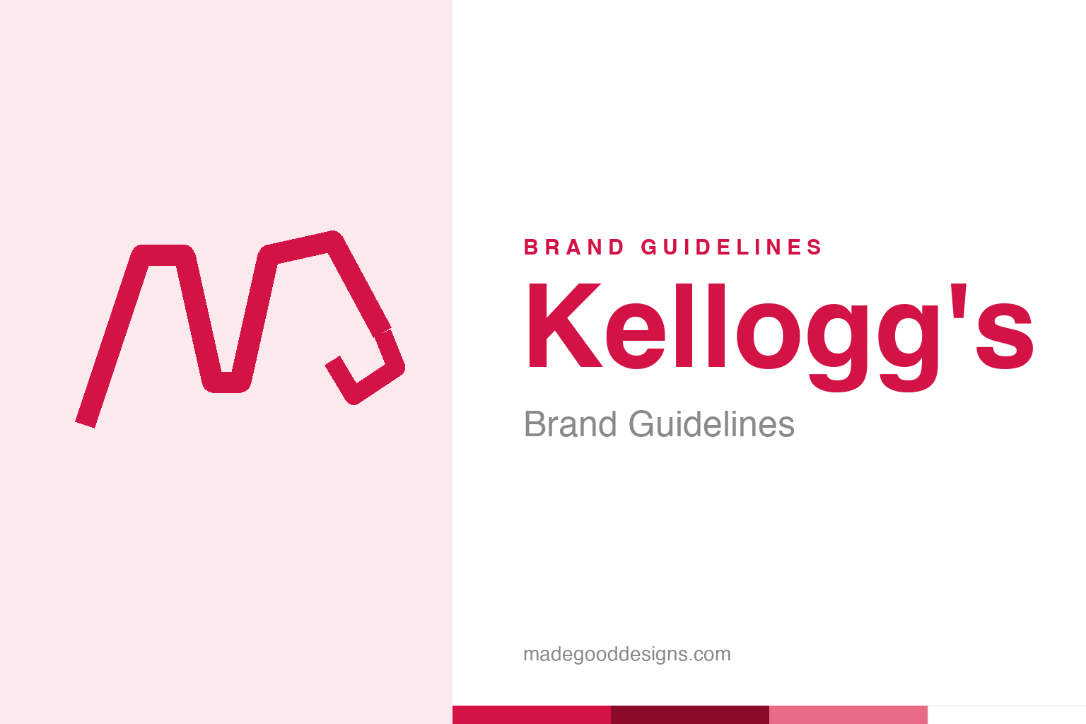 Abstract red signature flourish homage for a Kellogg's brand guidelines field guide