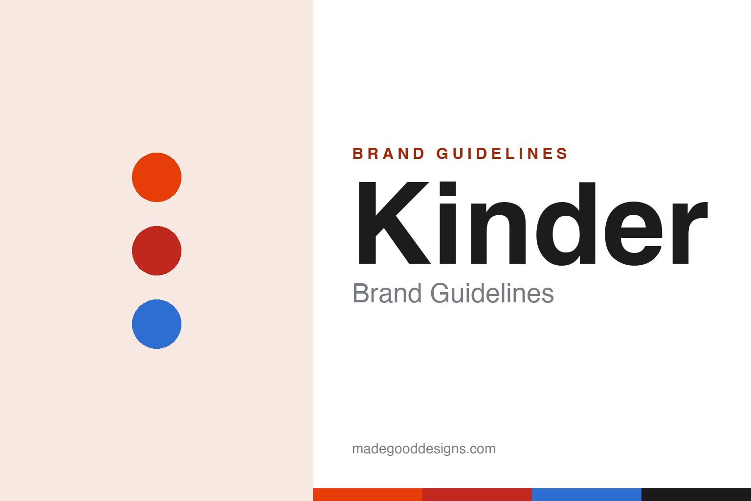 Kinder brand guidelines — red-and-blue children's chocolate homage